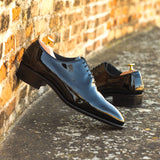 DapperFam Giuliano in Black Men's Italian Patent Leather Whole Cut — Style 4571