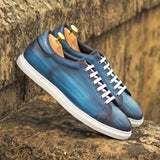 DapperFam Rivale in Navy Men's Italian Leather Trainer — Style 4748