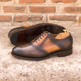 DapperFam Fabrizio in Cognac / Dark Brown Men's Italian Leather Saddle — Style 4816