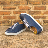 DapperFam Rivale in Navy Men's Italian Leather Trainer — Style 4828