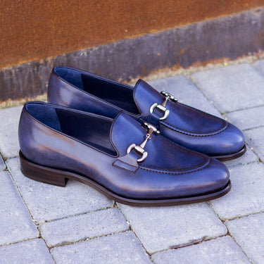 DapperFam Luciano in Navy Men's Italian Leather Loafer in Navy