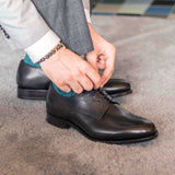 DapperFam Vero in Black Men's Italian Leather Derby — Style 5000