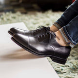 DapperFam Rafael in Black Men's Italian Leather Oxford — Style 5015