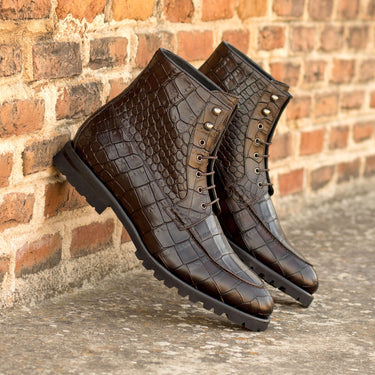 DapperFam Ryker in Dark Brown Men's Italian Leather Moc Boot in #color_