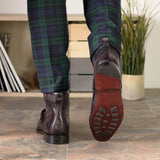 DapperFam Everest in Aubergine Men's Hand-Painted Patina Hiking Boot