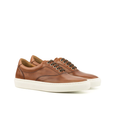 DapperFam Riccardo in Med Brown Men's Italian Leather Top Sider in Med Brown