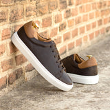 DapperFam Rivale in Dark Brown Men's Italian Full Grain Leather Trainer