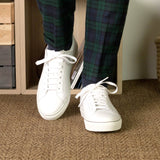 DapperFam Verve in White Men's Italian Leather Low Kick — Style 5683