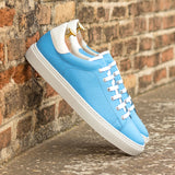 DapperFam Rivale in Turquoise Men's Italian Full Grain Leather Trainer