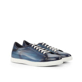 DapperFam Rivale in Navy Men's Italian Leather Trainer — Style 4748
