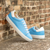 DapperFam Rivale in Turquoise Men's Italian Full Grain Leather Trainer