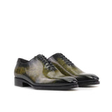 DapperFam Giuliano in Khaki Men's Hand-Painted Patina Whole Cut in Khaki