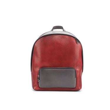 DapperFam Luxe Men's Back Pack in Grey Painted Calf