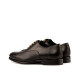DapperFam Rafael in Black Men's Italian Leather & Italian Pebble Grain Leather Oxford