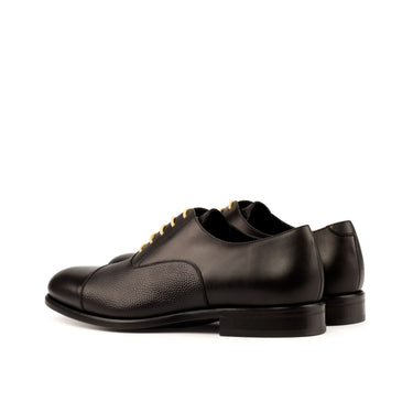 DapperFam Rafael in Black Men's Italian Leather & Italian Pebble Grain Leather Oxford