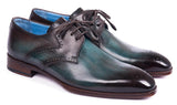 Paul Parkman Men's Medallion Toe Derby Shoes in Turquoise & Brown