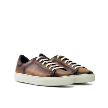 DapperFam Rivale in Fire Men's Hand-Painted Patina Trainer in Fire D - Standard Width