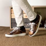 DapperFam Rivale in Fire Men's Hand-Painted Patina Trainer