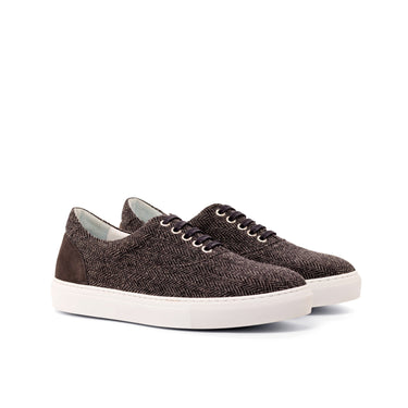 DapperFam Riccardo in Herringbone / Grey Men's Sartorial & Lux Suede Top Sider in Herringbone / Grey