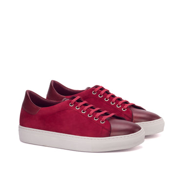 DapperFam Rivale in Red Men's Italian Suede Trainer in Red