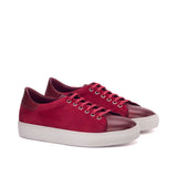 DapperFam Rivale in Red Men's Italian Suede Trainer