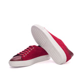 DapperFam Rivale in Red Men's Italian Suede Trainer