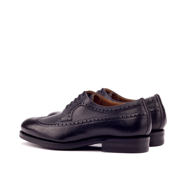 DapperFam Zephyr in Black Men's Italian Full Grain Leather Longwing Blucher