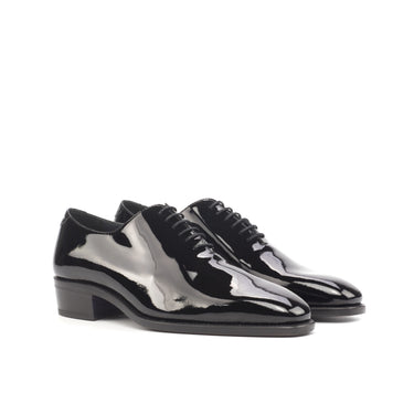 DapperFam Giuliano in Black Men's Italian Patent Leather Whole Cut in Black