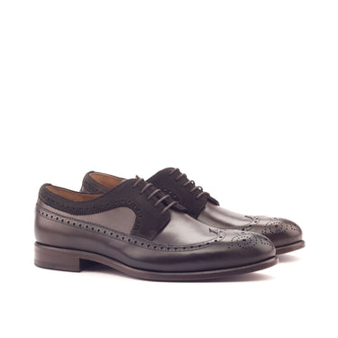 DapperFam Zephyr in Dark Brown Men's Lux Suede & Italian Leather Longwing Blucher in Dark Brown