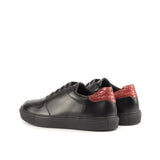 DapperFam Rivale in Red Men's Italian Croco Embossed Leather Trainer