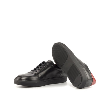 DapperFam Rivale in Red Men's Italian Croco Embossed Leather Trainer