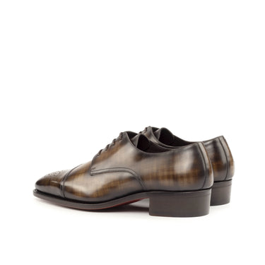 DapperFam Vero in Brown Men's Hand-Painted Patina Derby