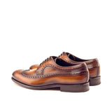 DapperFam Zephyr in Cognac Men's Hand-Painted Patina Longwing Blucher
