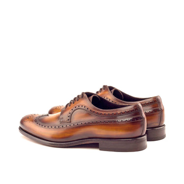 DapperFam Zephyr in Cognac Men's Hand-Painted Patina Longwing Blucher