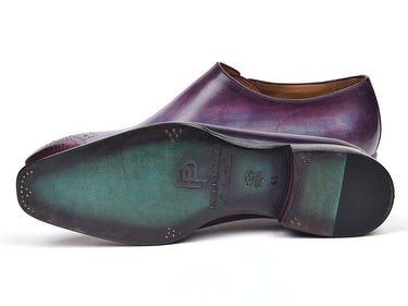 Paul Parkman Men's Side Lace Leather Oxfords in Purple