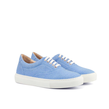 DapperFam Riccardo in Blue Men's Linen Top Sider in Blue