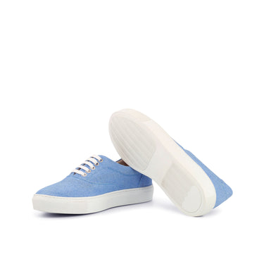 DapperFam Riccardo in Blue Men's Linen Top Sider