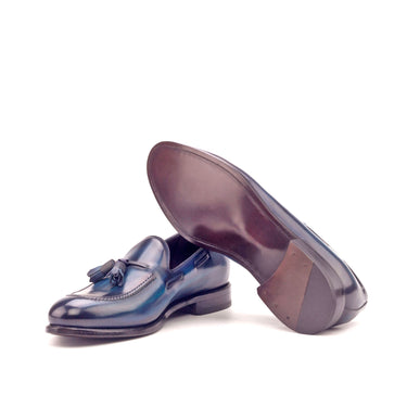 DapperFam Luciano in Denim Men's Hand-Painted Patina Loafer