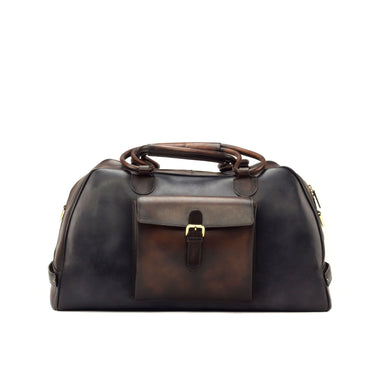 DapperFam Luxe Men's Travel Duffle in Grey Painted Calf
