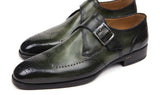 Paul Parkman Men's Wingtip Single Monkstraps in Green