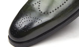 Paul Parkman Men's Wingtip Single Monkstraps in Green