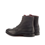 DapperFam Ryker in Black Men's Italian Leather & Italian Pebble Grain Leather Moc Boot