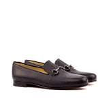 DapperFam Enzo in Black Men's Italian Pebble Grain Leather Slipper in Black