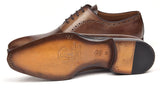 Paul Parkman Men's Leather Oxfords in Antique Brown Burnished