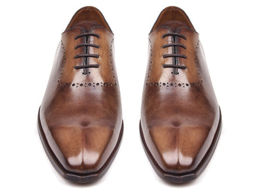 Paul Parkman Men's Leather Oxfords in Antique Brown Burnished