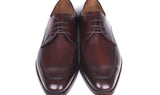 Paul Parkman Men's Leather Apron Derby Shoes in Brown & Bordeaux