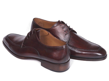 Paul Parkman Men's Leather Apron Derby Shoes in Brown & Bordeaux