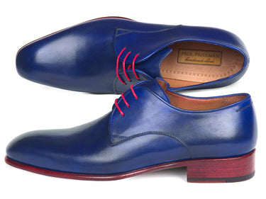 Paul Parkman Men's Hand-Painted Derby Shoes in Blue