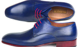 Paul Parkman Men's Hand-Painted Derby Shoes in Blue