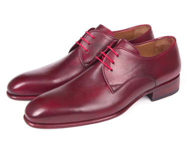 Paul Parkman Men's Hand-Painted Derby Shoes in Burgundy